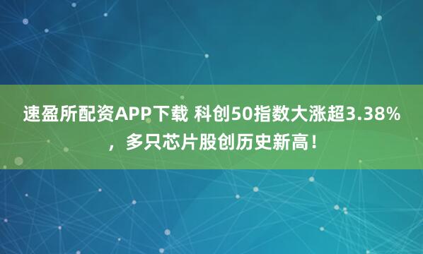 速盈所配资APP下载 科创50指数大涨超3.38%，多只芯片股创历史新高！