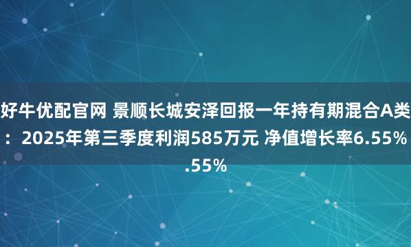 好牛优配官网 景顺长城安泽回报一年持有期混合A类：2025年第三季度利润585万元 净值增长率6.55%